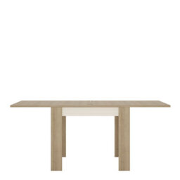 Furniture To Go Lyon Small Extending Dining Table 90/180Cm In Riviera Oak/white High Gloss - thumbnail 2