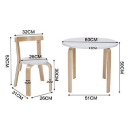Table And 2 Chairs Dining Set Wooden Children Toddler Playing Activity Desk - thumbnail 2