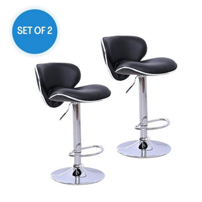 Evre Bar Stool Faux Leather Adjustable Height With Swivel Seat For Pub Kitchen Reception (Pack Of 2)) - image 1