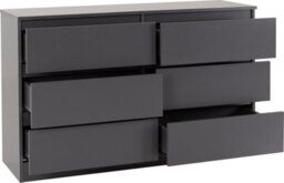 Seconique Malvern 6 Drawer Chest Grey Recessed Handles Metal Runners - thumbnail 4