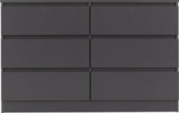 Seconique Malvern 6 Drawer Chest Grey Recessed Handles Metal Runners - thumbnail 3
