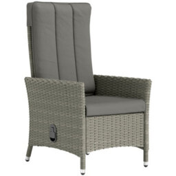 Outsunny Rattan Garden Recliner Chair With Adjustable Backrest, Grey - thumbnail 2