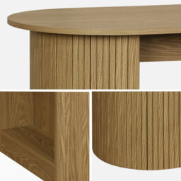 Sweeek - Wallis Bar Table High Kitchen Table Side Table Wood Decor With Storage 3 Shelves 120 X 55 X 100 Cm - thumbnail 3