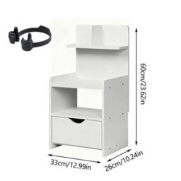 Bedside Table Drawer Cabinet End Side Table Bedroom Furniture Storage Nightstand - thumbnail 2
