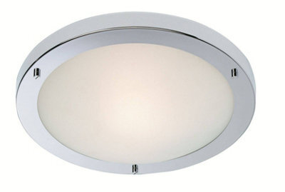 Luminosa Lighting Luminosa Rondo Led 24 Light Flush Ceiling Light Chrome, Opal Glass Ip44