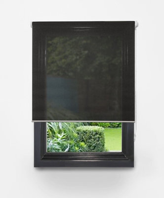 Lister Cartwright Sunscreen / Privacy Roller Blind Privacy Shades Windows Roller Blinds ( Black, 90 Cm Width X 165 Cm Drop)
