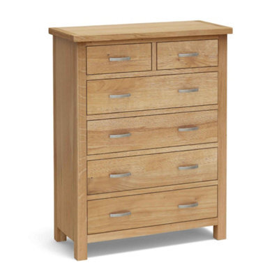 London Oak 2 Over 4 Chest Of Drawers Fully Assembled - By Roseland Furniture - image 1