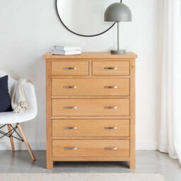 London Oak 2 Over 4 Chest Of Drawers Fully Assembled - By Roseland Furniture - thumbnail 2