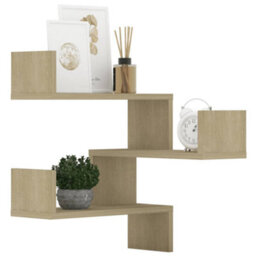 Vidaxl Wall Corner Shelf 2 Pcs Sonoma Oak 40X40X50 Cm Engineered Wood - thumbnail 4