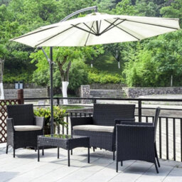 Garden Rattan Furniture Sofa Set Outdoor Table Chairs Patio Backyard Balcony 4Pc - thumbnail 5