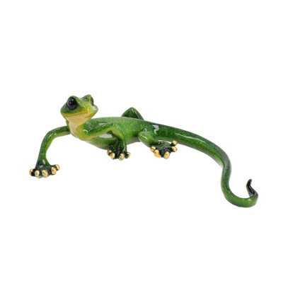 AB Tools Green Speckled Gecko Lizard Resin Wall Shed Sculpture Statue House Medium - image 1
