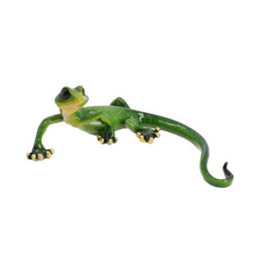AB Tools Green Speckled Gecko Lizard Resin Wall Shed Sculpture Statue House Medium - thumbnail 1