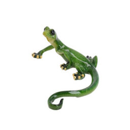 AB Tools Green Speckled Gecko Lizard Resin Wall Shed Sculpture Statue House Medium - thumbnail 2
