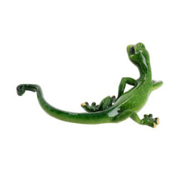 AB Tools Green Speckled Gecko Lizard Resin Wall Shed Sculpture Statue House Medium - thumbnail 4
