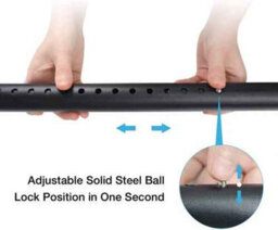 Extendable Shower Curtain Rod, Black, Steel, 160 To 210 Cm, 25 mm Diameter - thumbnail 5