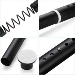 Extendable Shower Curtain Rod, Black, Steel, 160 To 210 Cm, 25 mm Diameter - thumbnail 4