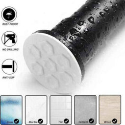 Extendable Shower Curtain Rod, Black, Steel, 160 To 210 Cm, 25 mm Diameter - thumbnail 6