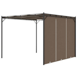 Berkfield Durable Garden Gazebo With Side Curtain 3X3X2.25 M Taupe - thumbnail 5