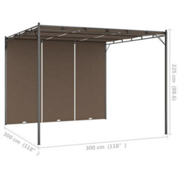 Berkfield Durable Garden Gazebo With Side Curtain 3X3X2.25 M Taupe - thumbnail 9