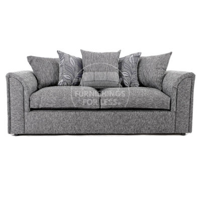 Furnishings For Less UK Byron Dundee Chenille Fabric 3 Seater Sofa Light Grey - image 1