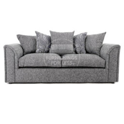 Furnishings For Less UK Byron Dundee Chenille Fabric 3 Seater Sofa Light Grey - thumbnail 1