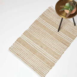 Homescapes Arlyn Natural Striped Handwoven Jute Rug, 60 X 90 Cm - thumbnail 1