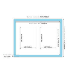 16X12 Inch 2 Opening Photo Collage Frame, Display Two 8X6 Inch Photos, Multi Aperture Family Picture Frame, Light Blue - thumbnail 4