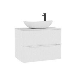 Royal Bathrooms Venice 700mm Gloss White Wall Mounted Bathroom Countertop Vanity Unit 2 Drawer With Cesar Basin - thumbnail 7