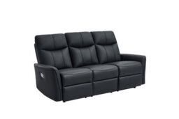 UK Leisure World Black Bonded Recliner Leather Sofa Set Suites Settee Armchair Three To Single 3 2 1 Seater - thumbnail 7