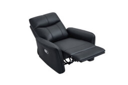 UK Leisure World Black Bonded Recliner Leather Sofa Set Suites Settee Armchair Three To Single 3 2 1 Seater - thumbnail 6