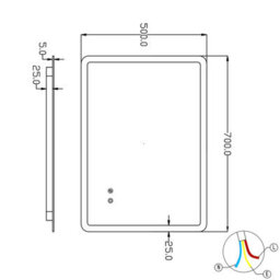 T&k Bathroom Mirror With Led Lights 70X50Cm,with Anti-Fog,3-Colours Dimmable,adjustable Brightness,touch Control&memory Function - thumbnail 7