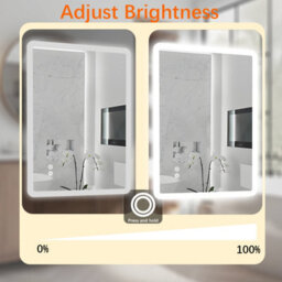 T&k Bathroom Mirror With Led Lights 70X50Cm,with Anti-Fog,3-Colours Dimmable,adjustable Brightness,touch Control&memory Function - thumbnail 4