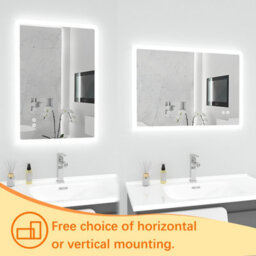 T&k Bathroom Mirror With Led Lights 70X50Cm,with Anti-Fog,3-Colours Dimmable,adjustable Brightness,touch Control&memory Function - thumbnail 6
