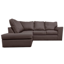 Furnishings For Less UK Danbury Leather 3 To 4 Seater L Shaped Corner Sofa Brown Left Hand Facing