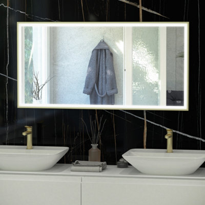 RAK Ceramics Rak Art Square 1200X600mm Chrome Rectangular Led Illuminated Bathroom Mirror With Touch Sensor & Demister, Ip44 - image 1