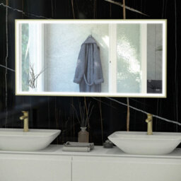 RAK Ceramics Rak Art Square 1200X600mm Chrome Rectangular Led Illuminated Bathroom Mirror With Touch Sensor & Demister, Ip44 - thumbnail 1