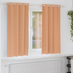 Walplus Curtains With Curtains 2 Pcs Light Brown Polyester - thumbnail 1