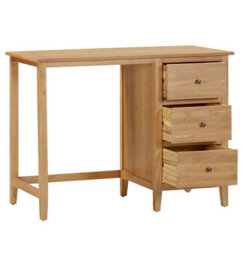 Hallowood Furniture Aston Single Pedestal Dressing Table/desk With 3 Drawers - thumbnail 8