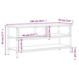 Berkfield Tv Cabinet Grey Sonoma 100X35X45 Cm Engineered Wood - thumbnail 9