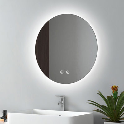 Emke 500mm Round Bathroom Led Mirror With Bluetooth Illuminated Backlit Wall Mounted With Demister And Dimming - image 1