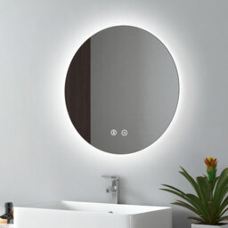 Emke 500mm Round Bathroom Led Mirror With Bluetooth Illuminated Backlit Wall Mounted With Demister And Dimming