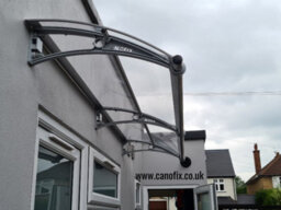 Canofix UK Canofix Door Canopy Pc 3500 Width X 650 Projection (Grey Bracket - Clear Sheet) - thumbnail 2