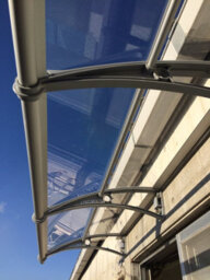 Canofix UK Canofix Door Canopy Pc 3500 Width X 650 Projection (Grey Bracket - Clear Sheet) - thumbnail 1