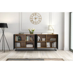 Sideboard Ripple Duo 200Cm - Oak & Black Fluted Doors - thumbnail 6