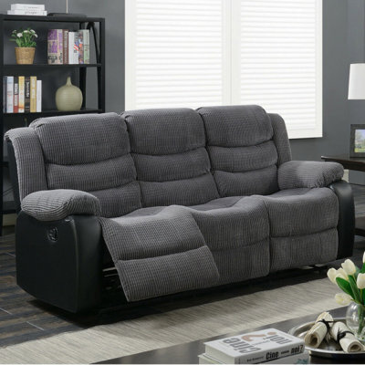 SquareBoxx Roma Contrast Jumbo Cord Recliner 3 Seater, Armchair Inspired Home Theatre And Living Room Sofa - image 1