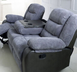 SquareBoxx Roma Contrast Jumbo Cord Recliner 3 Seater, Armchair Inspired Home Theatre And Living Room Sofa - thumbnail 2