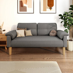 Bealife 2-Seater Sofa With Armrest And Side Pocket, Modern Fabric, Dark Grey,145 X 77 X 77 Cm - thumbnail 6