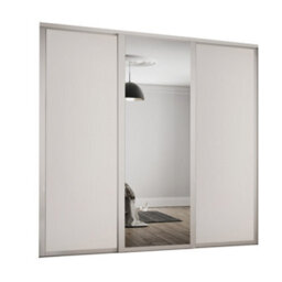 Spacepro Shaker Panel Shaker Mirrored Cashmere 3 Door Sliding Wardrobe Door Kit (H)2220mm (W)2592mm - thumbnail 1