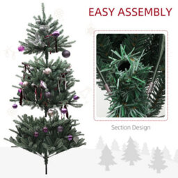 Homcom 6Ft Artificial Prelit Christmas Tree W/ Led Lights, Purple Ornaments - thumbnail 7