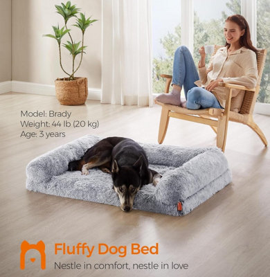 Songmics Fluffyhug Dog Lounger, Extra-Large Sofa For Big And Medium Dogs, Foam Mattress With Detachable Washable Cover, Grey Ombré - image 1
